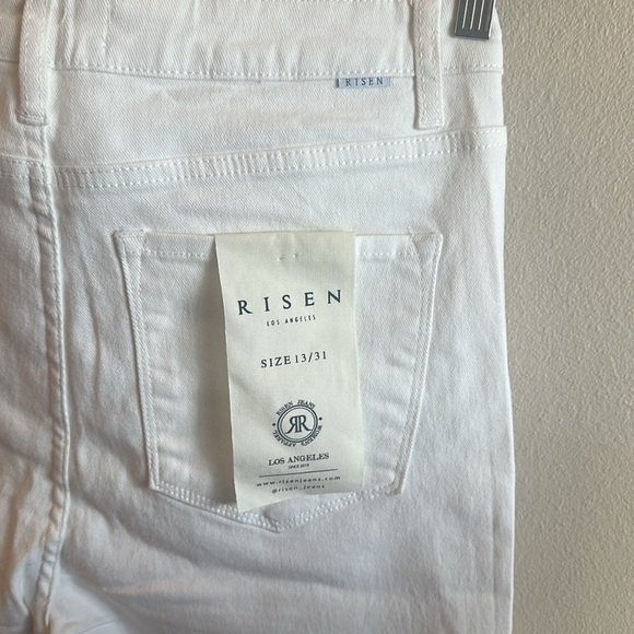 Risen Odette Wide Leg High Rise Jeans White Stretch Womens Size 13 - Picture 8 of 12